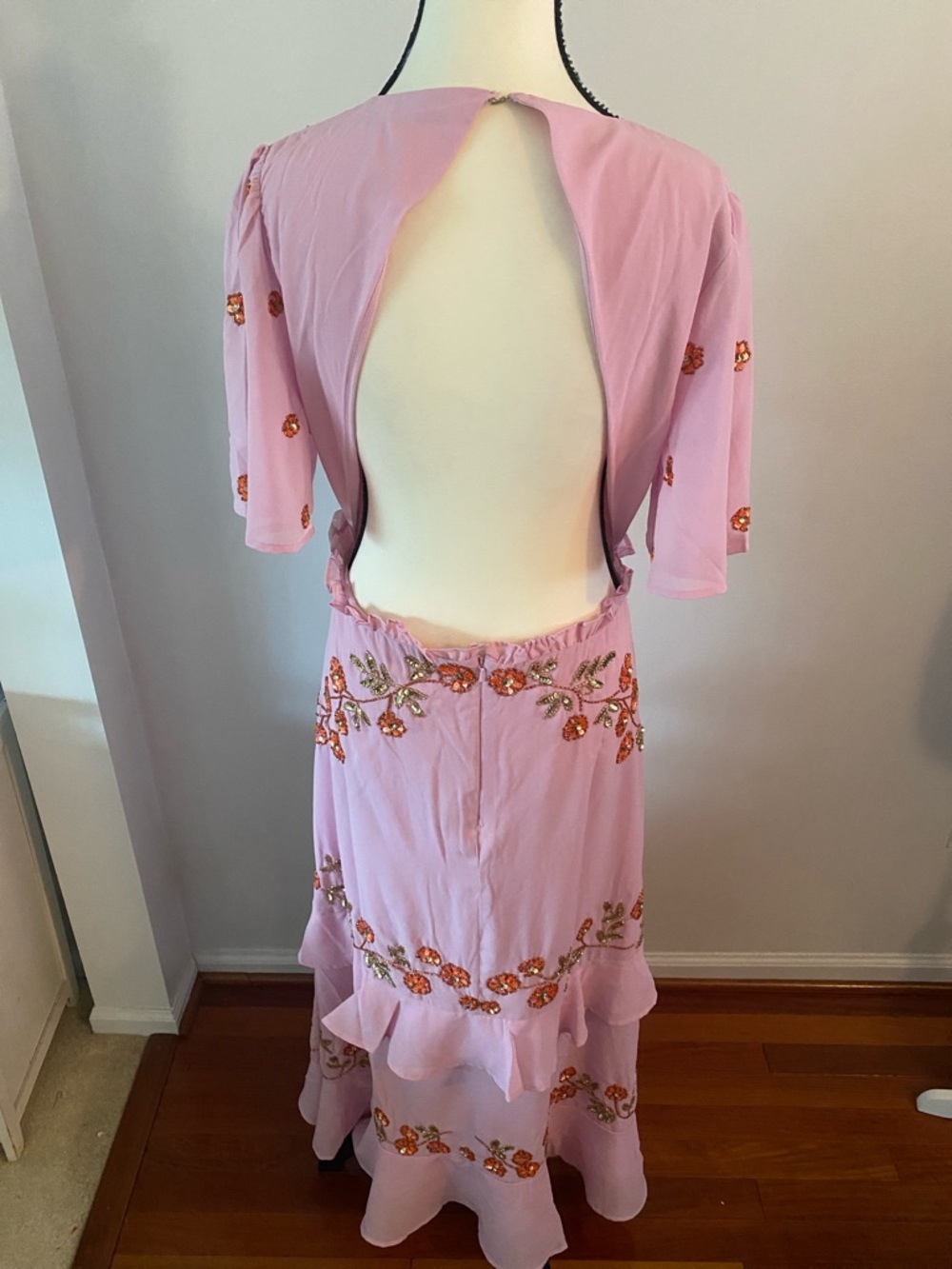 Maya Deluxe size 12 pink embellished beaded dress NWT - Picture 5 of 12
